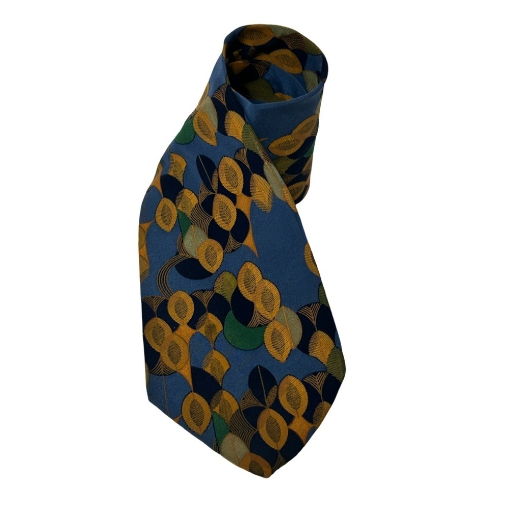Frank Lloyd Wright Classic Necktie Tie Ferns Silk Branded and Embossed Italy Y2K